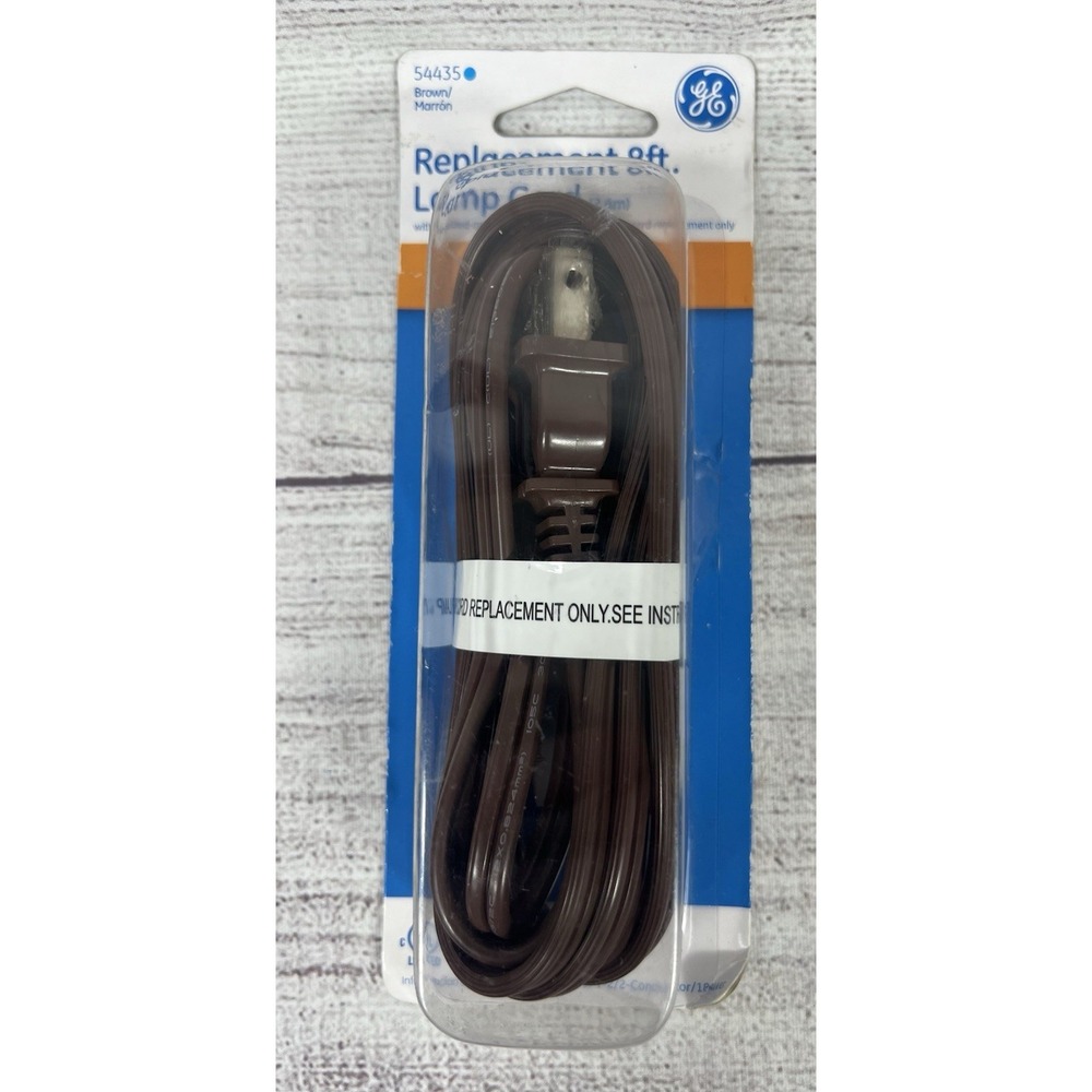 GE 8 ft. Replacement Cord Set with‎ Polarized Plug on 1-End, Brown 54435